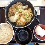 すき家 - 料理写真:牛すき鍋定食  ご飯ミニ  