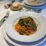 RISTORANTE VIA MARE - ◇本日のスパゲッティ／シラスとトマトソースのパスタ
                …コースなのでパスタが少なめかな？と思っておりましたが‥
                しっかり一人前でやってきました！(*ﾟ∀ﾟ*)