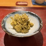 おかもと - 焼いた蟹味噌　これで日本酒半合くらい
