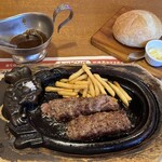 Buronko Biri - 炭焼き がんこハンバーグ ランチ ２００ｇ　１４０８円　(2023/11)