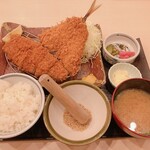 Katsu Hana - アジフライ＆ロースかつ定食