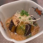 小料理や 野里たけ - 茄子のそぼろあんかけ