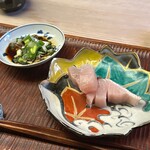 緒方 - 明石　鰆　炭火焼き　特製ネギ醤油
