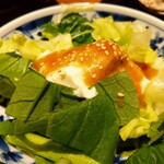 izakaya草 - 小松菜レタスお豆腐を自家製梅ドレッシングで( *σβσ*)ﾉ 