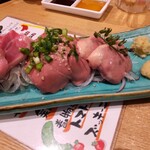Yakitori Para Gou - 鶏のお刺身三種(すなぎも、はつ、レバー)