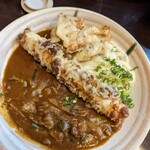 活麺富蔵 - 竹天釜カレーにとり天とバターをトッピング