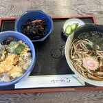 手打ちそばなかとう - 料理写真:天丼セット 全貌