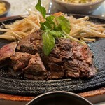 茶風寿笛 - ステーキランチ 150g 1955円。