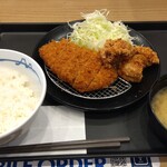 松屋 - ロースカツ＆唐揚げ定食