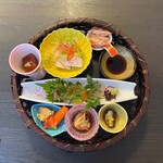 達磨 四季彩庵 - かごランチ蘭のかご盛り