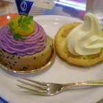 ジョフラン - 紫イモのモンブラン＆おまけのソフトクリーム