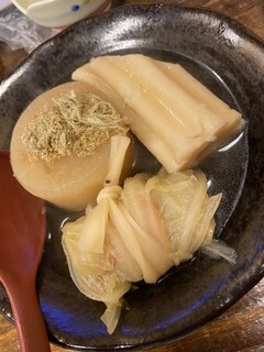 ちび田 - おでん、大根とロールキャベツもちくわぶ