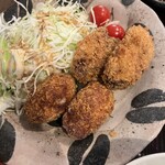 ごはんや燁 - メンチカツとクリームコロッケ　アップ