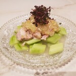 田中圭英 - 鶏肉ときゅうり、葱ソース。