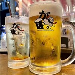 がブリチキン。 - ＊生ビール 大ジョッキ（¥979）
            ＊女子レモンサワー（¥473）