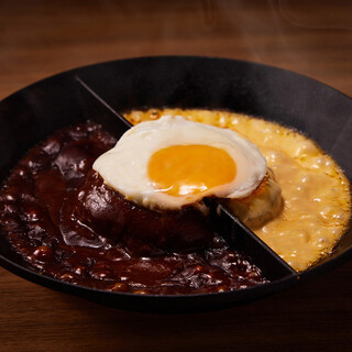 SNS映え抜群！ハーフ＆ハーフのハンバーグをあつあつで堪能！