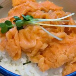 香る十割そば 蕎麦花 - 鮭の中落ち丼ランチ（稀少10名限定）+2種盛り