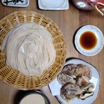 Shimizuya - ざるうどんと椎茸の揚物