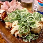 Takoyaki Sakaba Heberekeya - ＊たこ焼盛り合わせ7個入り（¥660）
                        （塩ねぎ明太・だしねぎガーリック明太・ソース）