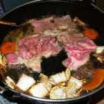 Sukiyaki Tei - ３皿目のすき焼き鍋の様子