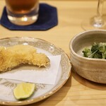 割烹 はらだ - 松茸フライと水菜お浸し