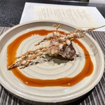 九兵衛旅館 - お米がポン菓子みたいで美味しい！鶏肉の中のお餅が美味しい！