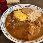 カレー処 琥珀荘 - チキンとマトンの2種盛り ¥1200