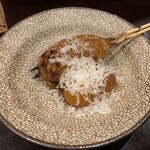 酒亭 田中 - つくね　チーズ＋キンカンの燻製