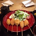 Kushikatsu Sakaba - ランチ 肉5種盛り