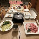 ジ・ウザテラス ビーチクラブヴィラズ - 夕飯（部屋食）しゃぶしゃぶ牛、豚