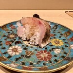 Sushi Tsubasa - のどぐろの棒鮨  備長炭直炙り 実山椒のソース