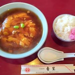 香里 - 天津メン(660円)　サービスの小ライス付き