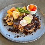 Tokachi pork Steak- served with seasonal grilled Bafun vegetables -