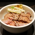 Raimu Raito - ◉特製ローストビーフ丼（オーストラリア産モモ） 
                        100g 温泉玉子付き　1,500円