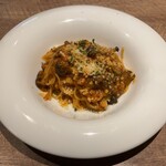 Italian Bar ri otto - 「A planzo」キノコのトマトソースの パスタ