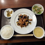 楽山 - 若鶏茄子豆鼓炒めランチ990円