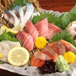 Assortment of three sashimi