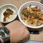 やきとりたけちゃん - ご飯1/2杯を足して、左腕のお供と。