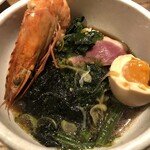 鴨出汁中華蕎麦 麺屋yoshiki - 海老と鴨の中華蕎麦+小ライス