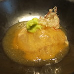 日本料理 みや  - 25年11月　千葉産鮃　肝和え　土佐酢ジュレ