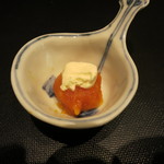 日本料理 みや  - 25年11月　サーヴィス　自家製生唐墨とクリームチーズ