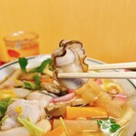 ふる里うどん  - 私は今年初の牡蠣