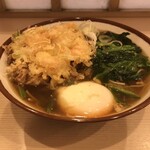 そばの神田 東一屋 - 最終日はえびだ！　
      朝そば＋えびかき揚げ！　
      アサソバビンボー！