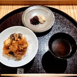 天ぷら浅沼 - かき揚げ丼・蜆赤出し・香物←ワタシのご飯