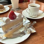 珈琲西武 - 苺ショート+珈琲(ホット)