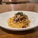 いかり屋Kitchen - 牡蠣と焼きネギの和風ペペロンチーノ