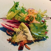 スカイツリービューレストラン 簾 - 砂肝のコンフィ　キノコのバルサミコ　サラダ仕立て