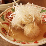 Mikawa chicken meatballs with silver sauce