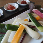 Three types of miso stick salad