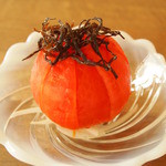 Tomato salted kelp salad with roasted sake